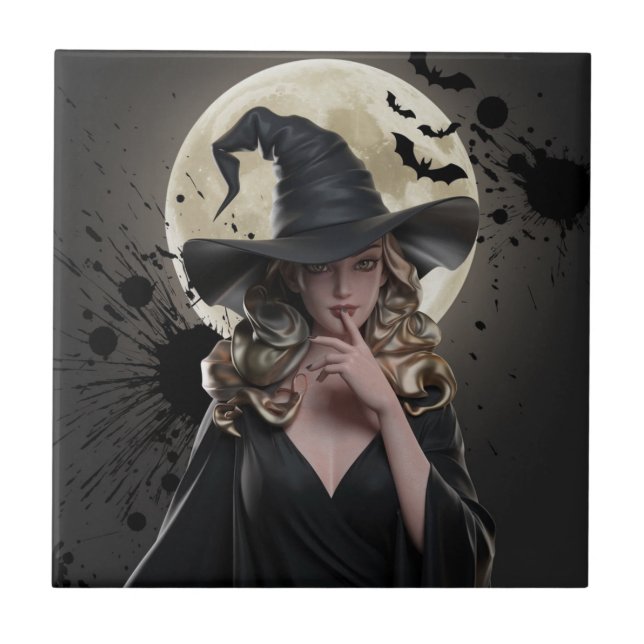 Gothic Witch Halloween Underlägg (Framsidan)