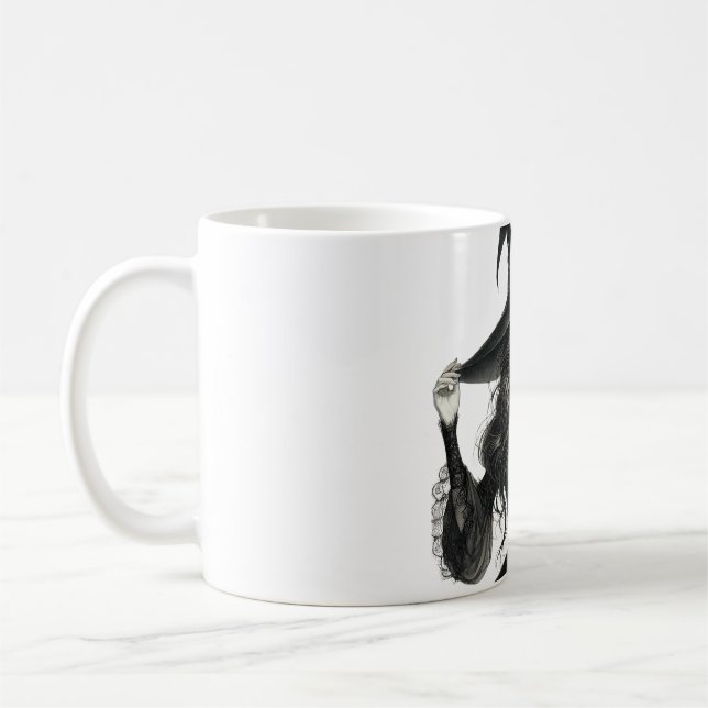 Gothic Witch Illustration Mugg (Vänster)