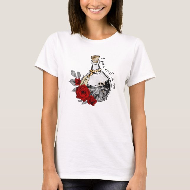 Gothic Witch Kärlek Potion T Shirt (Framsida)