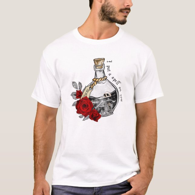 Gothic Witch Kärlek Potion T Shirt (Framsida)