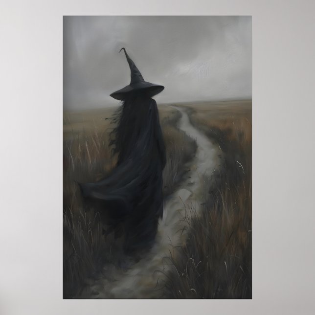 Gothic Witch Rustic Landscape Art Printable, Dark Poster (Framsidan)