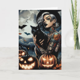 Gothic Witch ThLED Halloween Kort