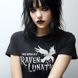 Gothic Witchcraft Raven Lunatic Goth Witch T Shirt