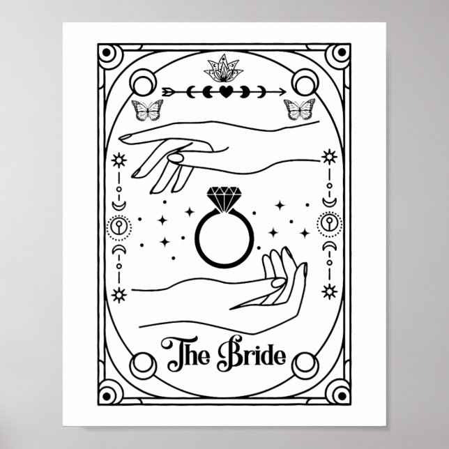 Gothic Witchy Bride Coven Tarot Halloween Bachelor Poster (Framsidan)