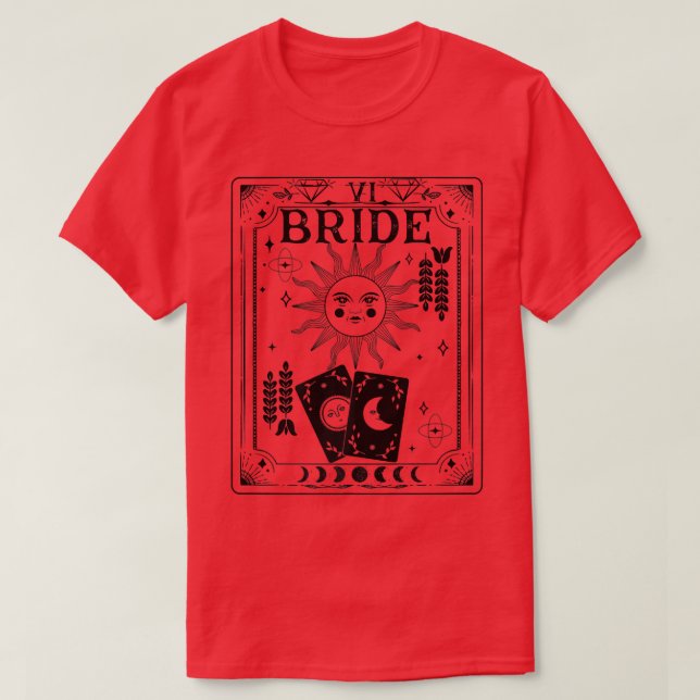 Gothic Witchy Coven, Tarot Celestial Bachelorette T Shirt (Design framsida)