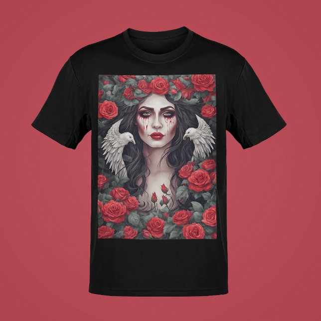 Gothic Woman Evil Mörkret Ro Thorns Blood Tårar T Shirt (Skapare uppladdad)