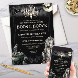 Gothic Zombie Apocalypse Boos & Booze Halloween Inbjudningar