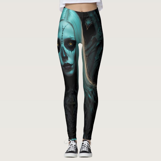 Gothic Zombie Mörk Elegance Leggings (Framsida)