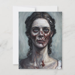 Gothic Zombie Woman Horror Porträtt Vykort