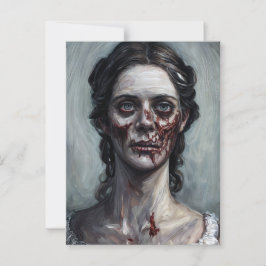 Gothic Zombie Woman Horror Porträtt Vykort