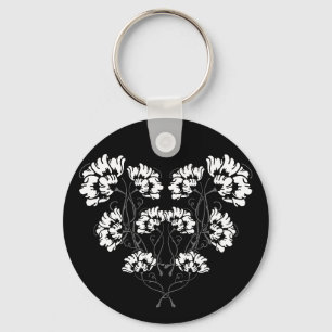 Gothisk Art Nouveau Blom Hjärt Nyckelring