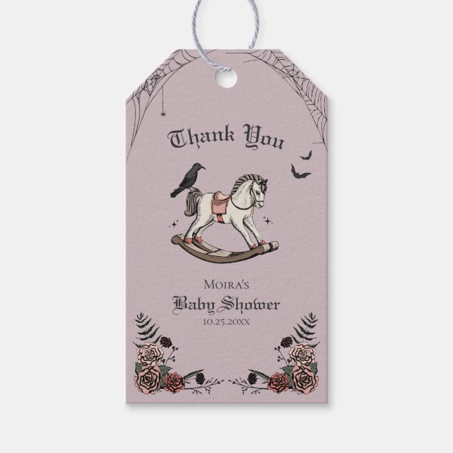 Gothisk Baby Shower Gunghäst Tack Kort (Framsidan)