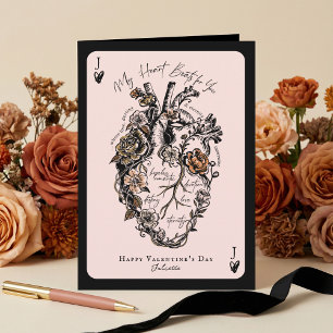Gothisk blomster vintage anatomiskt hjärta Alla hj Helgkort