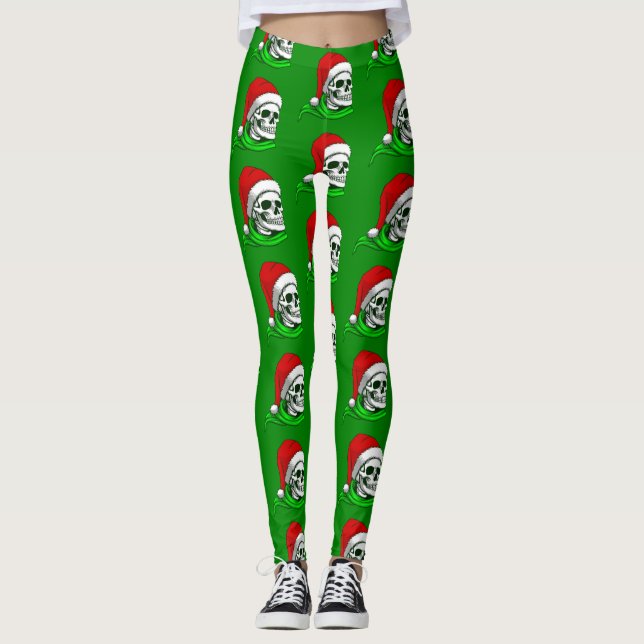 gothisk christmas, skallskelett leggings (Framsida)