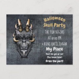 Gothisk Dödskalle Halloweenfest Vykort