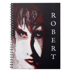 Gothisk Gud Post Punk Goth Musik Man Porträtt Kons Anteckningsbok