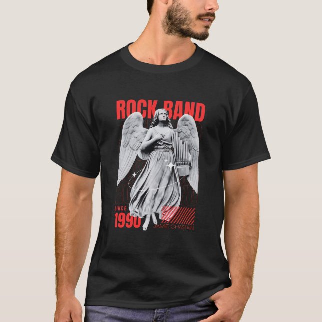 Gothisk harmoni: 90-tals retro band-grafik t shirt (Framsida)