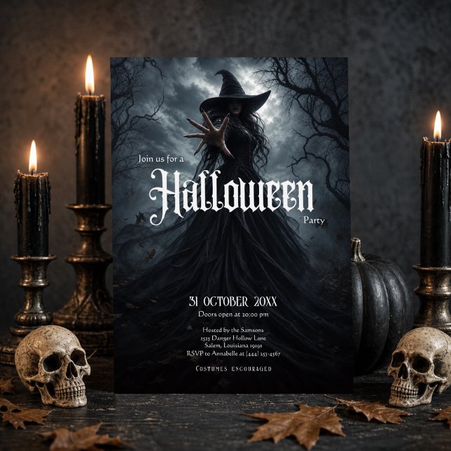 Gothisk häxa Halloween-fest inbjudan (Skapare uppladdad)