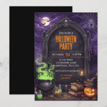 Gothisk häxgryta Halloween-festinkallelsen