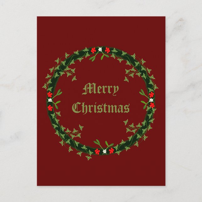 Gothisk julkrans anpassningsbar vykort (Framsida)