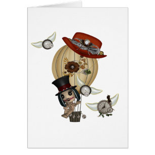 gothisk laveau luftballong steampunk art hälsningskort