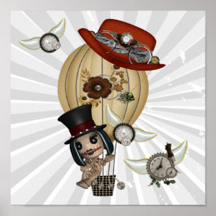 gothisk laveau luftballong steampunk art poster
