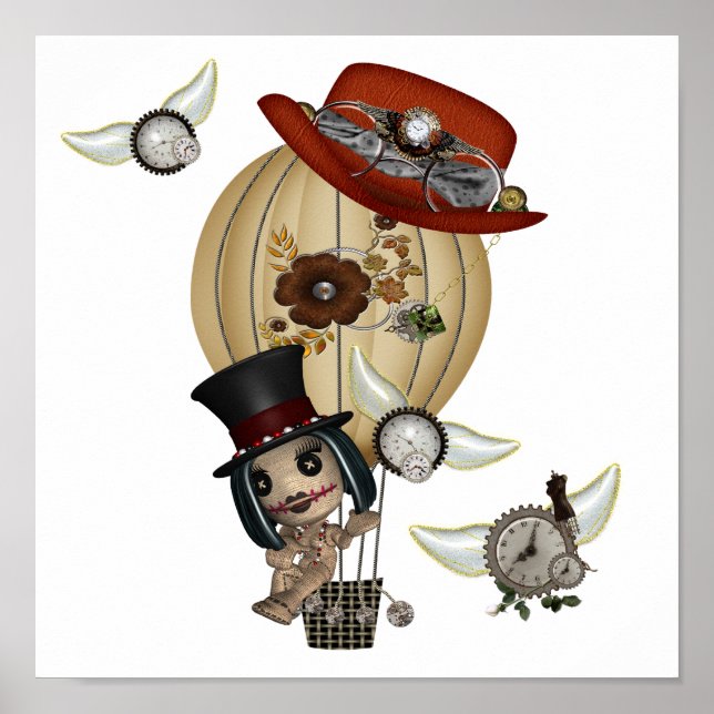 gothisk laveau luftballong steampunk art poster (Framsidan)