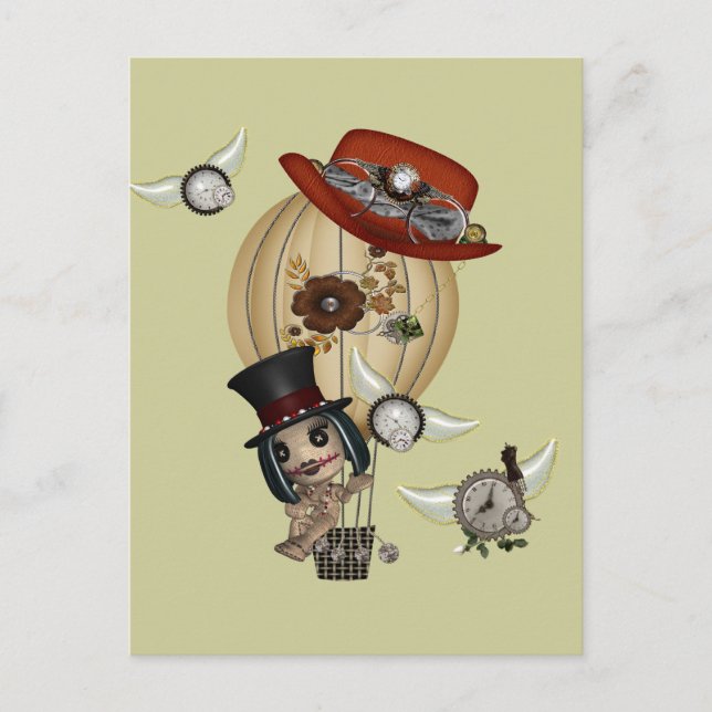 gothisk laveau luftballong steampunk art vykort (Framsida)