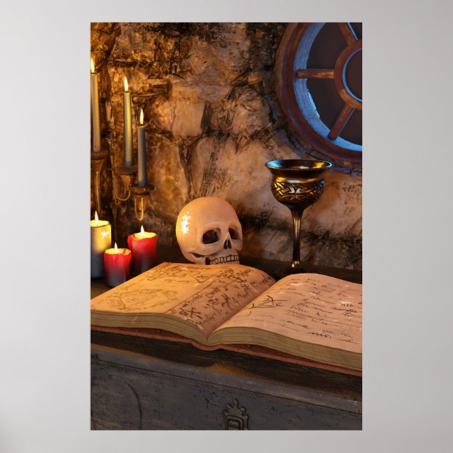 Gothisk Mörk Akademisk Ljusstudie Konst Poster (Framsidan)