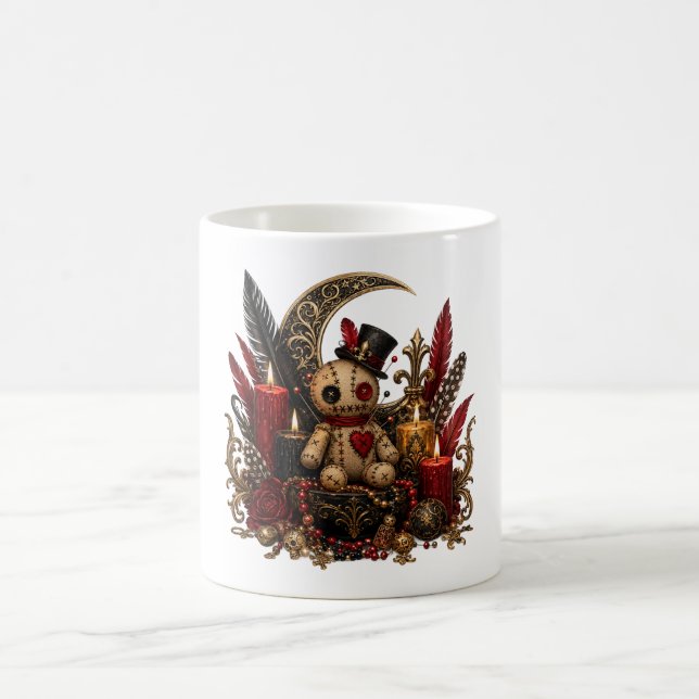 Gothisk New Orleans Voodoo-docka Konst Kaffemugg (Center)