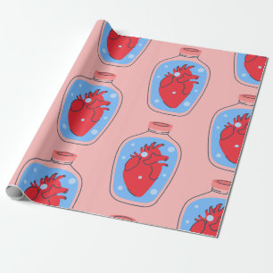 gothisk valentin makabre rosa humant hjärta presentpapper