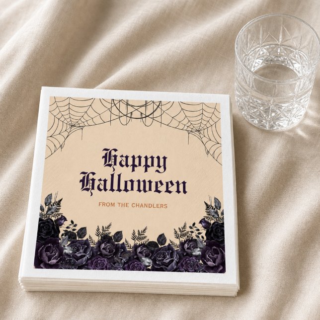 Gothiska blomster Halloween-papper med anpassat na Pappersservett (Skapare uppladdad)