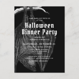 Gothiska fladdermöss Halloween middagsbjudning Vykort