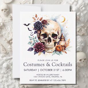 Gothiska kostymer & cocktails Halloween Inbjudningar