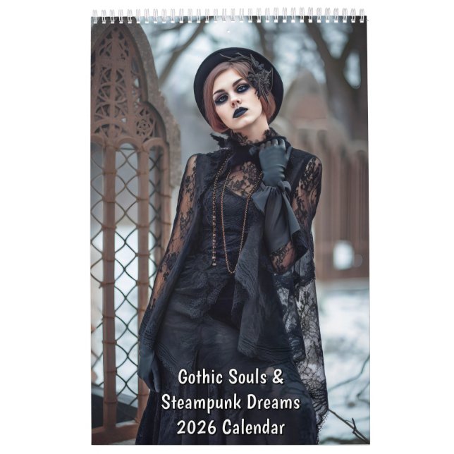 Gothiska själar & Steampunkdrömmar – 2026 Kalender (Omslag)