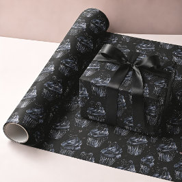 Gothiska spökcupcakes & hjärtan presentpapper