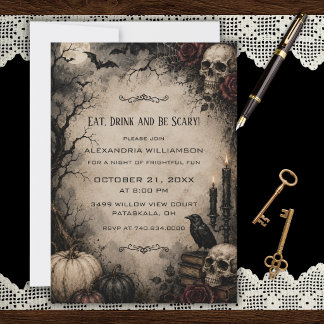 Gothiskt Halloween-fest-inbjudan Inbjudningar