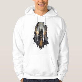 Gothiskt slott Grunge-huvtröja i guldmåne Hoodie