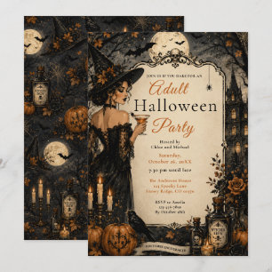 Gothiskt vuxen Halloween-fest Inbjudningar