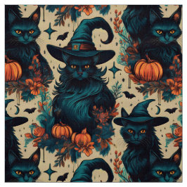 Gothlig halloween-katthäxa mönster tyg