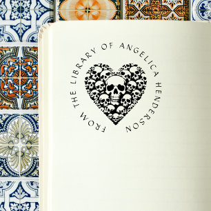 Gothma Döskallar Heart Vintage Anpassningsbar Bibl Stämpel