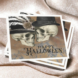 Gothma Döskallar i Hats Vintage Halloween Pappersservett