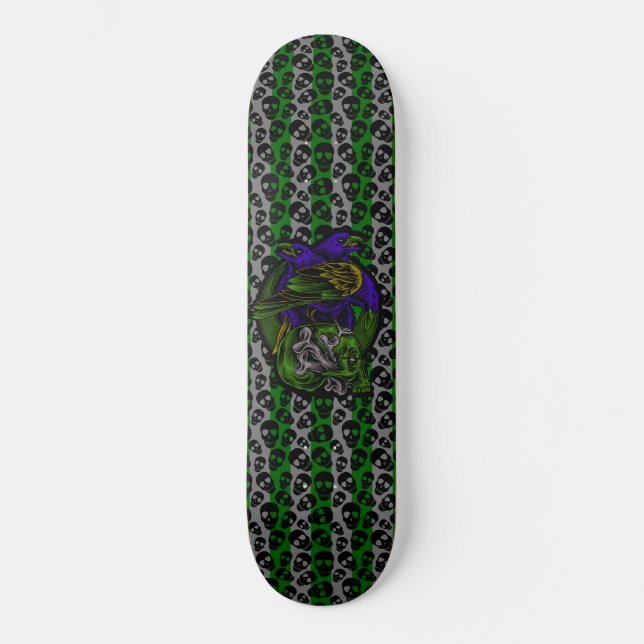Gothma Kråkor Skull- och Bones Random-Döskallar Mini Skateboard Bräda 18,5 Cm (Framsida)