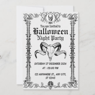 Gothmas Halloweenfest-inbjudan Mörk Inbjudningar