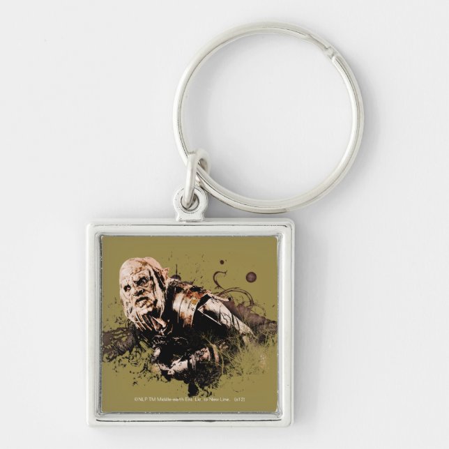 Gothmog Orc Vektorkollage Fyrkantig Silverfärgad Nyckelring (Framsidan)