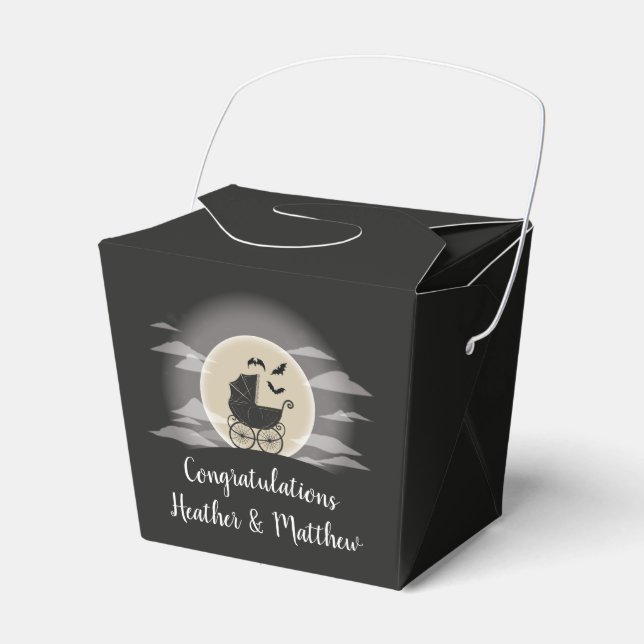Gothous Baby Shower Halloween Carriage Presentaskar (Framsidan Sidan)