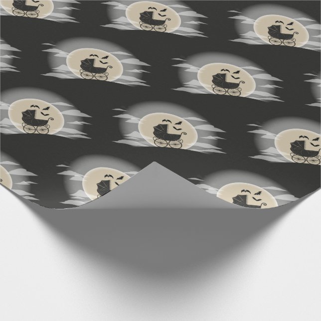 Gothous Baby Shower Halloween Carriage Presentpapper (Hörn)
