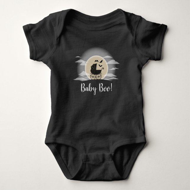 Gothous Baby Shower Halloween Carriage T Shirt (Framsida)