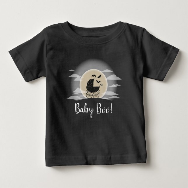 Gothous Baby Shower Halloween Carriage T Shirt (Framsida)