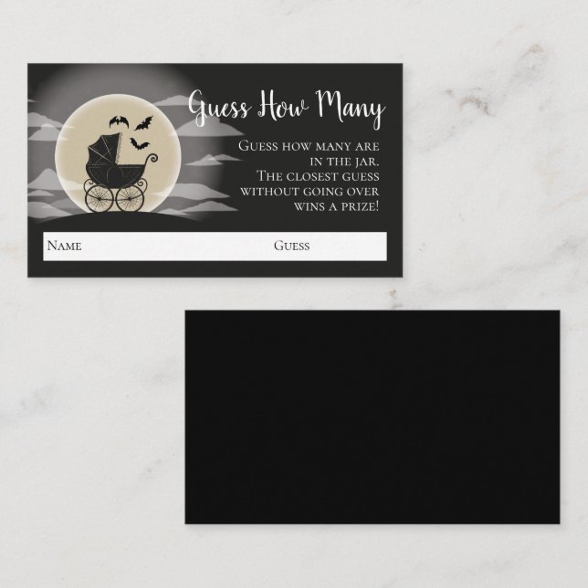 Gothous Baby Shower Halloween Carriage Tilläggskort (Fram/baksida)